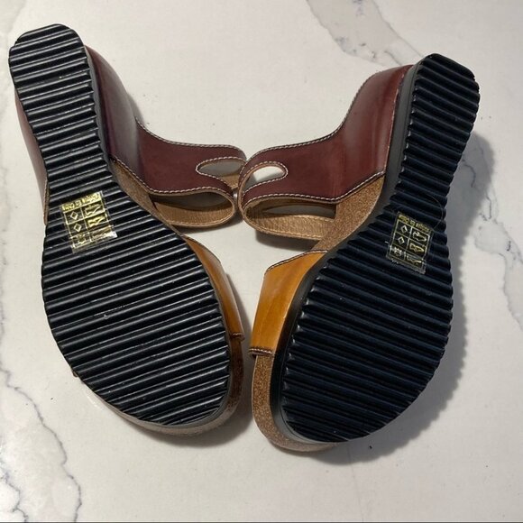 L’ARTISTE Sz 35 Spring Step Leather Strappy Wedges  Sandals - Picture 9 of 10